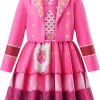 G*irls Halloween Princess Dress with Accessories, Blue Princess Dress with Wig Wand Crown Earrings and Star Earrings