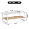 Glass Top Imitation Rattan Solid Wood Side Table, White - W1151134809