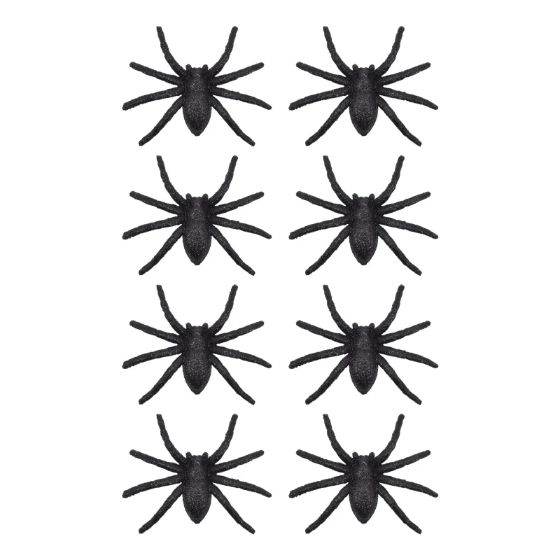 Glitter Spiders Decorations, Black, 8 Count, Halloween by Way To Celebrate