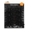 Glitter Spiders Decorations, Black, 8 Count, Halloween by Way To Celebrate