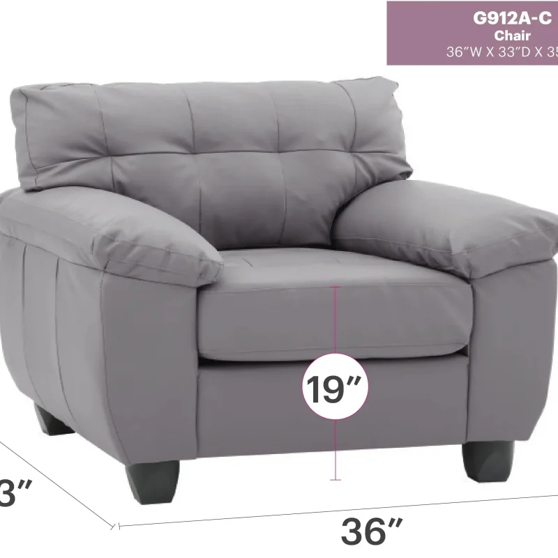 Glory Furniture Gallant Chair, Gray - G912A-C