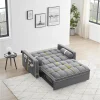 GNIXUU 3-in-1 Velvet Sleeper Sofa Bed With Adjustable Backrest And Storage - 55.5in W x 36in D x 30in H, 70in D x 45in W