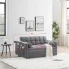 GNIXUU 3-in-1 Velvet Sleeper Sofa Bed With Adjustable Backrest And Storage - 55.5in W x 36in D x 30in H, 70in D x 45in W