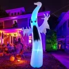GOOSH 12 FT Height Halloween Inflatable Outdoor Colorful Dimming Ghost, Blow Up Yard Decoration with LED Lights Built-in