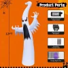 GOOSH 12 FT Height Halloween Inflatable Outdoor Colorful Dimming Ghost, Blow Up Yard Decoration with LED Lights Built-in