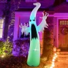GOOSH 12 FT Height Halloween Inflatable Outdoor Colorful Dimming Ghost, Blow Up Yard Decoration with LED Lights Built-in