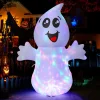 GOOSH Halloween Inflatables 5 FT Halloween Ghost Inflatable with Built-in LEDs, Cute Halloween Inflatable Ghost Blow up