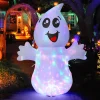 GOOSH Halloween Inflatables 5 FT Halloween Ghost Inflatable with Built-in LEDs, Cute Halloween Inflatable Ghost Blow up
