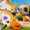 GOOSH Halloween Inflatables 8 FT Halloween Inflatable tree with Ghost Pumpkin and Owl, Halloween Dead Tree Decorations S