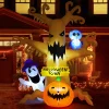 GOOSH Halloween Inflatables 8 FT Halloween Inflatable tree with Ghost Pumpkin and Owl, Halloween Dead Tree Decorations S