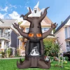 GOOSH Halloween Inflatables 9 FT Animated Halloween Tree Inflatables with Built-in LED lights, Scary Spooky Tree Inflata