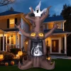 GOOSH Halloween Inflatables 9 FT Animated Halloween Tree Inflatables with Built-in LED lights, Scary Spooky Tree Inflata
