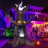 GOOSH Halloween Inflatables 9 FT Animated Halloween Tree Inflatables with Built-in LED lights, Scary Spooky Tree Inflata