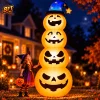Goosiay 8ft Halloween Inflatable, Stacked Pumpkins with Witch Hat and Built-in LED Lights, Outdoor Blow up Yard Decor fo