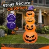 Goosiay 8ft Halloween Inflatable, Stacked Pumpkins with Witch Hat and Built-in LED Lights, Outdoor Blow up Yard Decor fo