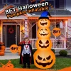 Goosiay 8ft Halloween Inflatable, Stacked Pumpkins with Witch Hat and Built-in LED Lights, Outdoor Blow up Yard Decor fo