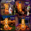 Goosiay 8ft Halloween Inflatable, Stacked Pumpkins with Witch Hat and Built-in LED Lights, Outdoor Blow up Yard Decor fo