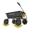 Gorilla Carts Poly Garden Dump Cart, 4 Cu. Ft., 600 lb Capacity, 10-Inch No-Flat Tires - Black