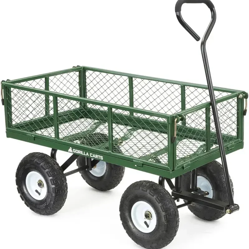 Gorilla Carts Steel Garden Cart, 3 Cu Ft, 400 Lb Capacity, Pneumatic Tires