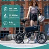 GOTRAX Folding Electric Bike For Adults And Teens, 14 inch, 250W, 15.5 mph, 15 Miles, Black - S2