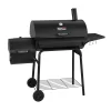 Gourmet 30in Charcoal Grill And Offset Smoker - Black