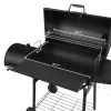 Gourmet 30in Charcoal Grill And Offset Smoker - Black
