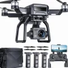 Bwine GPS Camera Drone With 4K Night Vision, 3-Axis Gimbal, 3 Batteries, Black - F7GB2 3B