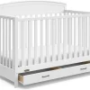Graco 5-in-1 Convertible Crib With Storage Drawer, White