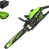 Greenworks 40V 16 inch Brushless Cordless Chainsaw With 4.0Ah Battery And Charger