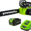 Greenworks 40V 16 inch Brushless Cordless Chainsaw With 4.0Ah Battery And Charger