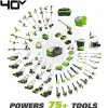 Greenworks 40V Brushless Edger With 8in Blade, 4.0Ah Battery And Charger