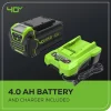 Greenworks Cordless Lawn Mower 40V 16in 4.0Ah Battery And Charger - 45Min Runtime