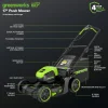 Greenworks Cordless Push Lawn Mower 60V 17in 4.0Ah Battery 3A Charger - 60v-17-push-4-0ah