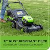 Greenworks Cordless Push Lawn Mower 60V 17in 4.0Ah Battery 3A Charger - 60v-17-push-4-0ah