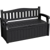 Greesum Outdoor Resin Storage Bench, 80 Gallon, Black