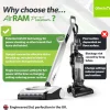 Gtech AirRAM Platinum Cordless Vacuum Cleaner With 22V Li-Ion Battery - AR46