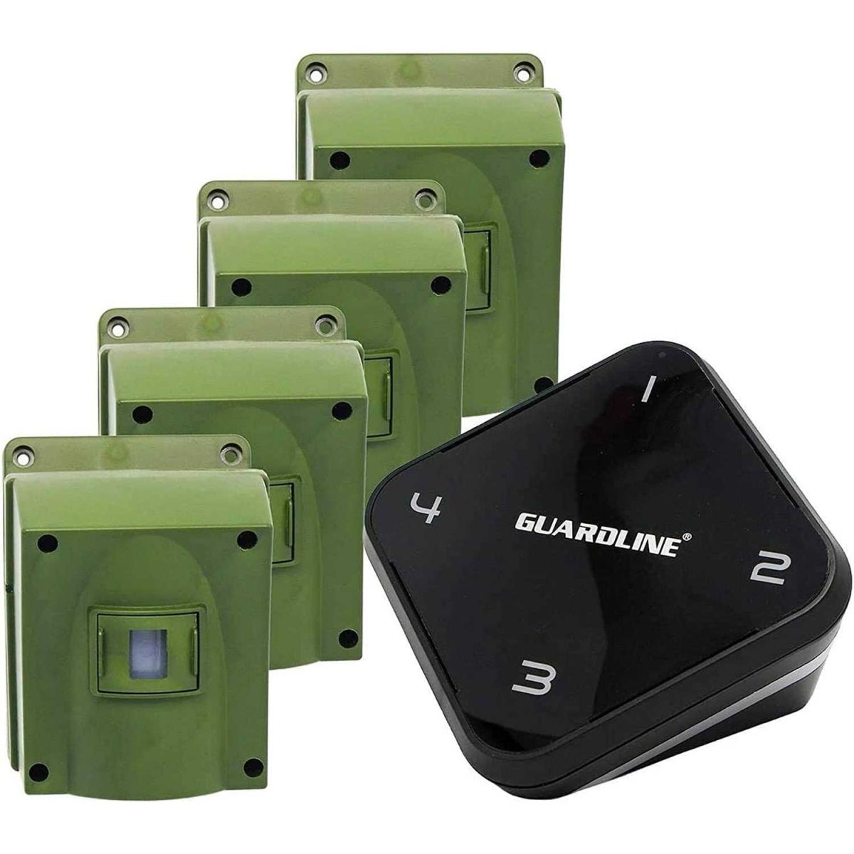 Guardline Wireless Driveway Alert System, 4 Motion Sensors and 1 Receiver, 915 MHz - 1/4 Mile