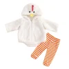 Gunia Baby Chicken Outfit Halloween Costume Toddler Infant Newborn Girl Boy Clothes Sets Flannel Fuzzy Romper Striped Le