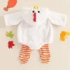Gunia Baby Chicken Outfit Halloween Costume Toddler Infant Newborn Girl Boy Clothes Sets Flannel Fuzzy Romper Striped Le