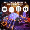 GVDV 8 FT Halloween Spider Inflatables Outdoor Decorations, Blow Up Yard Decoration with Built-in LED Lights for Holiday