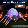 GVDV 8 FT Halloween Spider Inflatables Outdoor Decorations, Blow Up Yard Decoration with Built-in LED Lights for Holiday