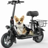 Gyroor Electric Scooter With Basket And Seat, 550W, 20 Mile Range, Black-FP9 - C1S
