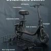 Gyroor Electric Scooter With Basket And Seat, 550W, 20 Mile Range, Black-FP9 - C1S