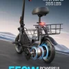 Gyroor Electric Scooter With Basket And Seat, 550W, 20 Mile Range, Black-FP9 - C1S