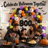 Halloween Balloons, Latex Arch Garland Kit With BOO Foil Confetti Balloons Bat Decoration Set for Halloween Party Decora