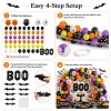 Halloween Balloons, Latex Arch Garland Kit With BOO Foil Confetti Balloons Bat Decoration Set for Halloween Party Decora
