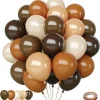 Halloween Balloons Set, 65Pcs 12Inch Black Orange Purple Green Balloons Kit, Black and Orange Latex Balloons for Birthda