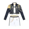 Halloween Costume Pop Star Stage Outfit Pop Idol Jacket Top and Shorts 3-Piece Set