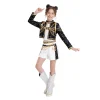 Halloween Costume Pop Star Stage Outfit Pop Idol Jacket Top and Shorts 3-Piece Set