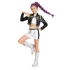 Halloween Costume Pop Star Stage Outfit Pop Idol Jacket Top and Shorts 3-Piece Set